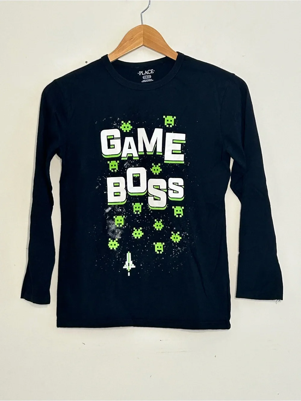 The Children’s Place Game Boss Long Sleeve Graphic Tee Boys Size M (7/8)